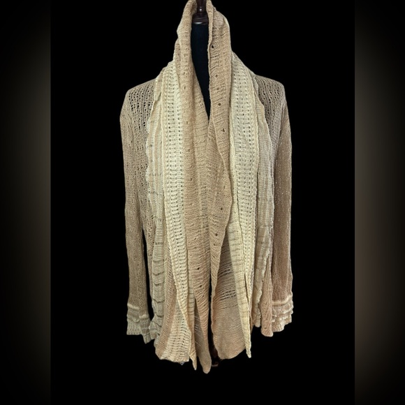 Ralph Lauren Blue Label Sweaters - Ralph Lauren Linen & silk long sleeves open front shawl collar cardigan sweater